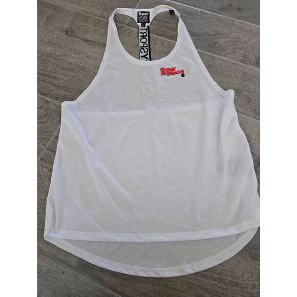 Superdry Sport Athletic‎ Workout Tank White Size Large Racerback Style - Picture 1 of 4